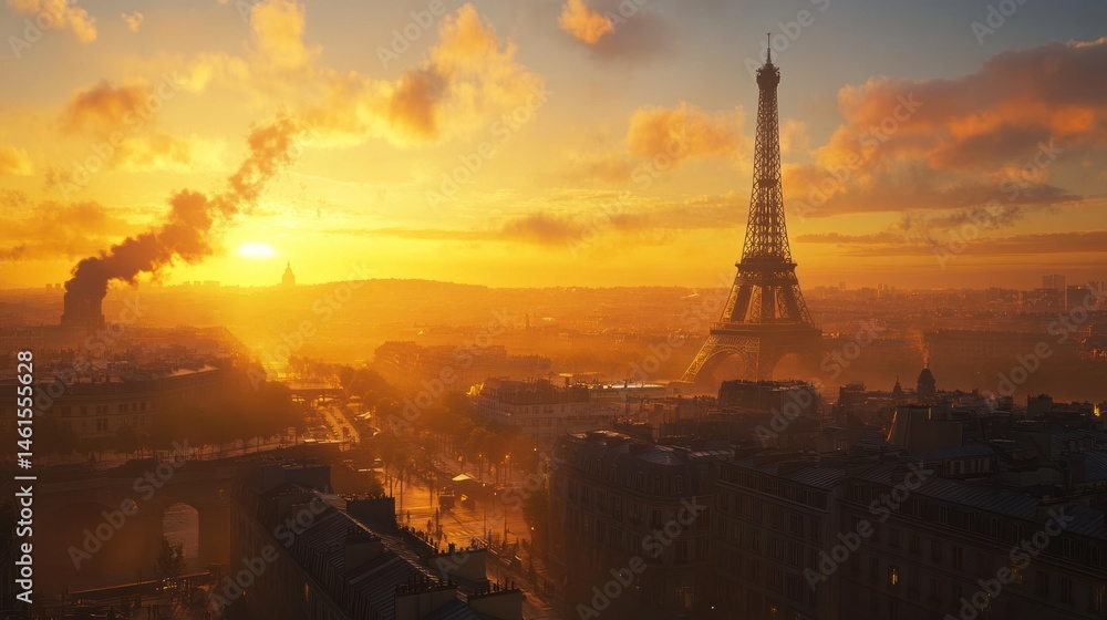Obraz premium Paris Cityscape at Sunrise