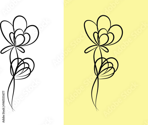 A vector illustration showcases a pink lily blossom and floral leaf design, a spring nature art element