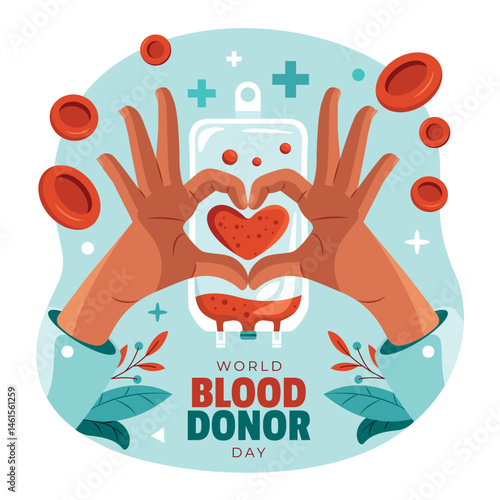 World Blood Donor Day Composition with Hearts