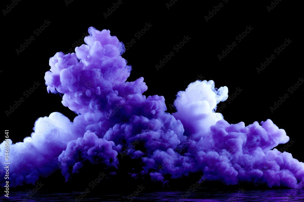 Fototapeta premium Purple smoke cloud in motion creates striking abstract art