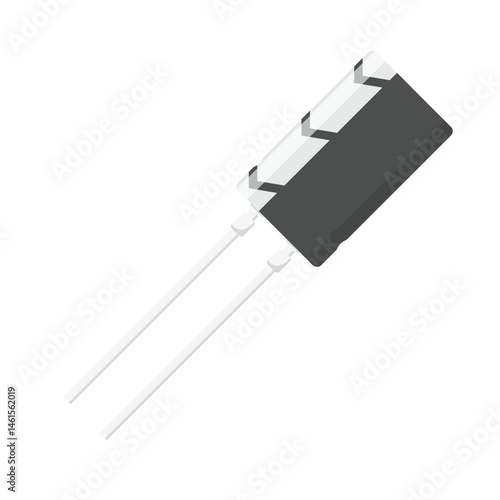 Capacitor Flat Illustration. Clean Icon Design Element on Isolated White Background