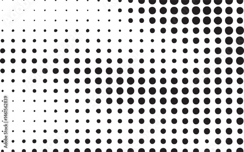 A gradient background displays a of evenly spaced black and white circles.