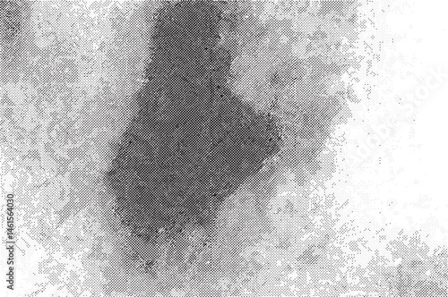 A grayscale watercolor wash depicts a dark amorphous shape against a lighter background.