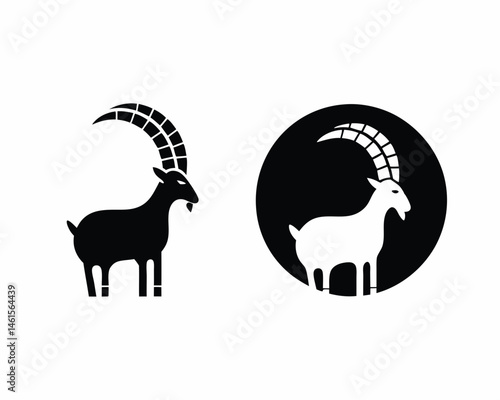 goat icon silhouette vector illustration