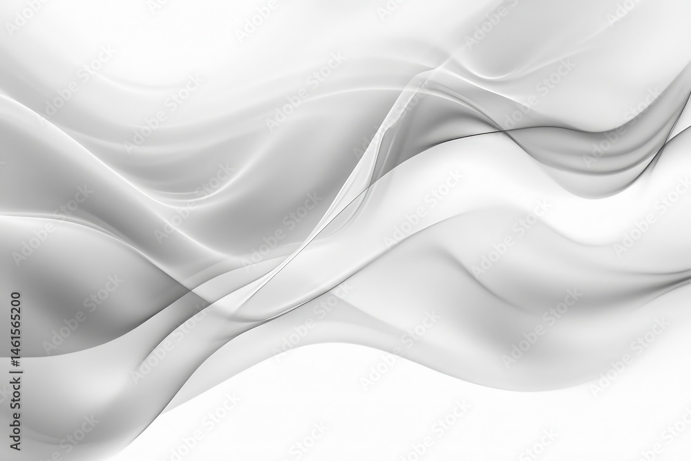 Obraz premium Abstract design of flowing, grey shapes on a white background.
