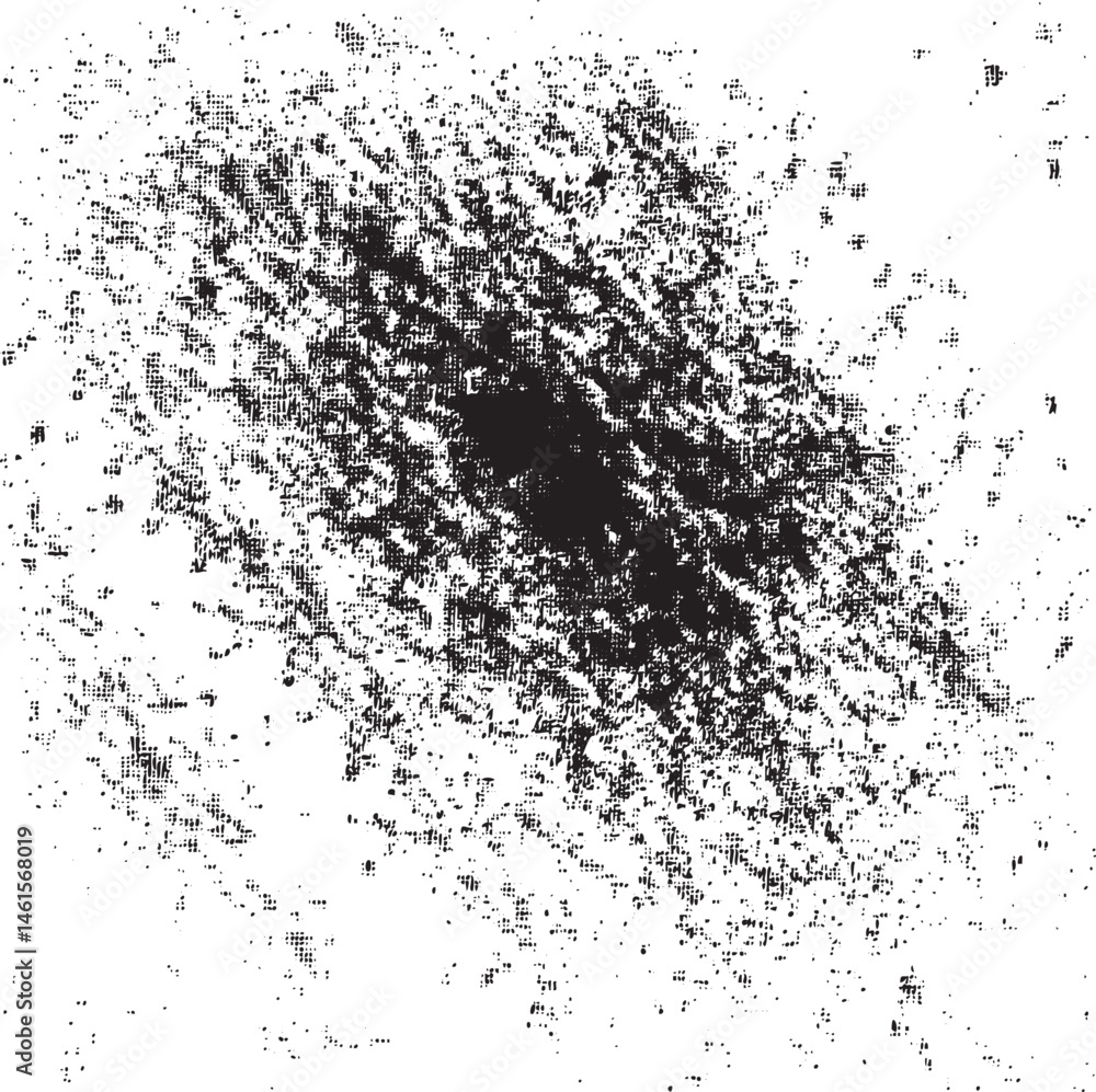 Fototapeta premium Dense black speckles spread across a white background.