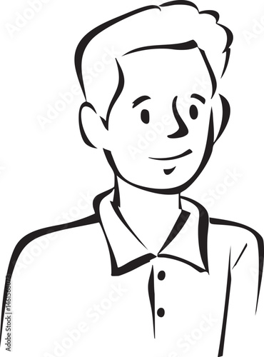 A smiling young man gazes directly at the viewer with a friendly expression.