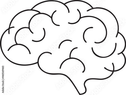 A simple outlined brain