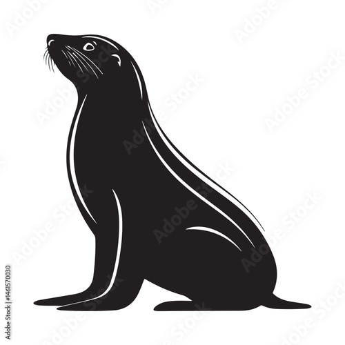 Sea Lion minimalist silhouette design vector art