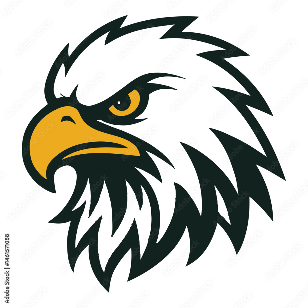 Fototapeta premium Eagle Bird Face Illustration in High Resolution Vector