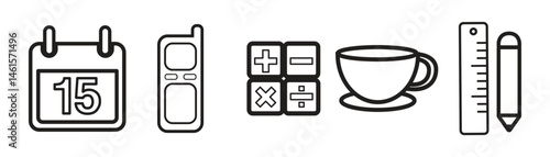 Business icon set. Vector illustration in modern thin line style of business and finance icon.