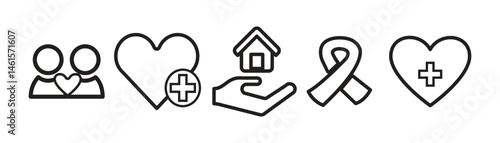 Business icon set. Vector illustration in modern thin line style of business and finance icon.