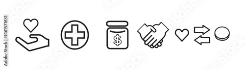 Business icon set. Vector illustration in modern thin line style of business and finance icon.