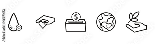 Business icon set. Vector illustration in modern thin line style of business and finance icon.