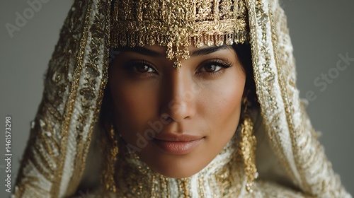 Stunning bride in traditional Arab wedding attire