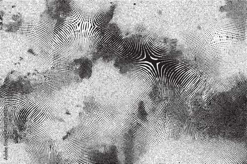 A dense textured of overlapping white lines creates a complex swirling