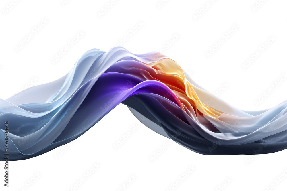 Colorful, flowing abstract shapes creating a wave-like form with gradients of blue, purple, and orange. Png, Transparent background. Colorful, flowing abstract shapes creating a wave-like form with gradients of blue, purple, and orange. Png, Transparent background.