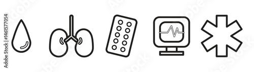 Business icon set. Finance line icons. Vector illustration in modern thin line style of business and finance icon.