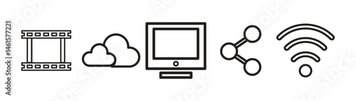 Business icon set. Finance line icons. Vector illustration in modern thin line style of business and finance icon.