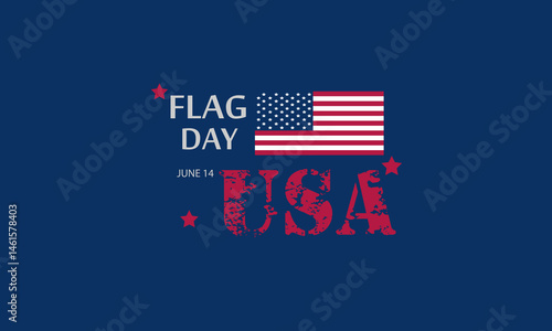 Flag Day In United States June 14 Background Vector Illustration