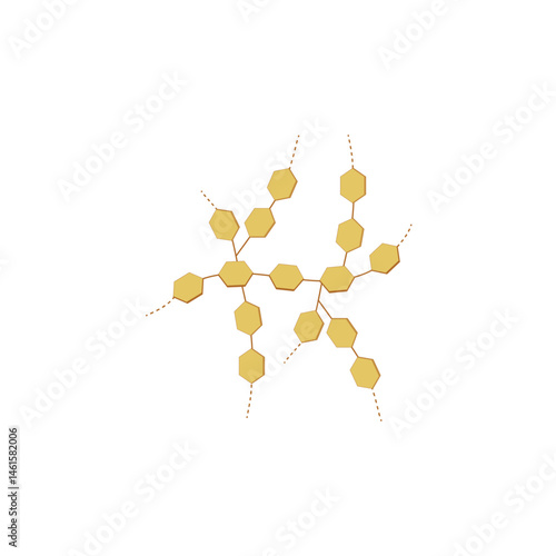 Starch molecule, polysaccharide. Carbohydrates and sugars terminology. Scientific design. Vector illustration.	