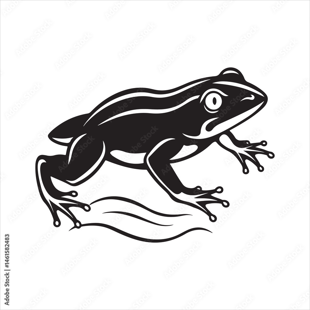 American bullfrog silhouette vector American bullfrog silhouette vector