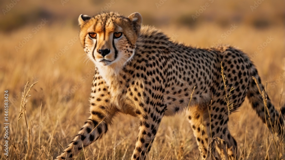 Cheetah in golden savanna (1) Cheetah in golden savanna (1)