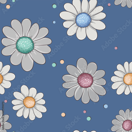 Seamless beautiful vector flowers pattern background