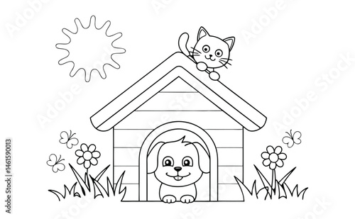 dog and house