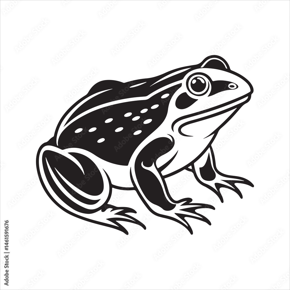 American bullfrog silhouette vector American bullfrog silhouette vector