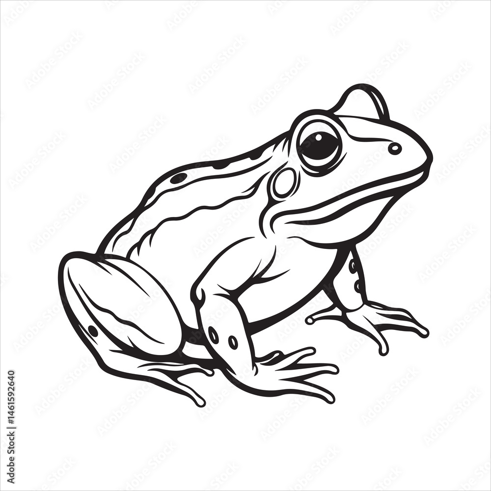 American bullfrog silhouette vector American bullfrog silhouette vector