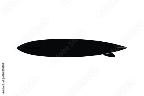 Silhouette art illustration of a surfboard.eps