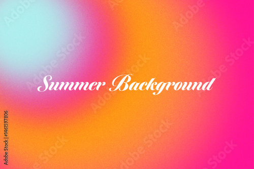 Abstract gradient background with warm summer colors and grainy texture creates a modern and minimalist design element for various creative projects