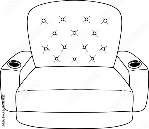 cinema couch hand drawn