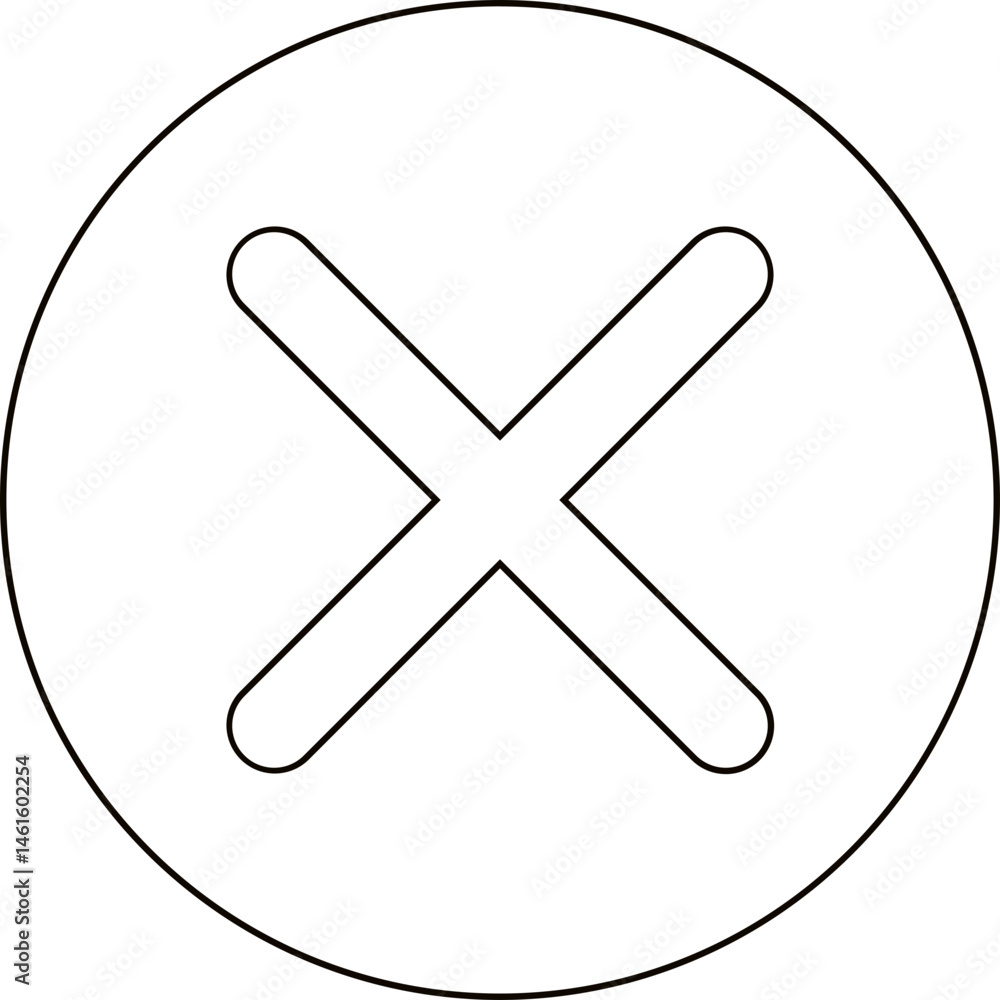 Obraz premium Delete Circle In Outline Icon