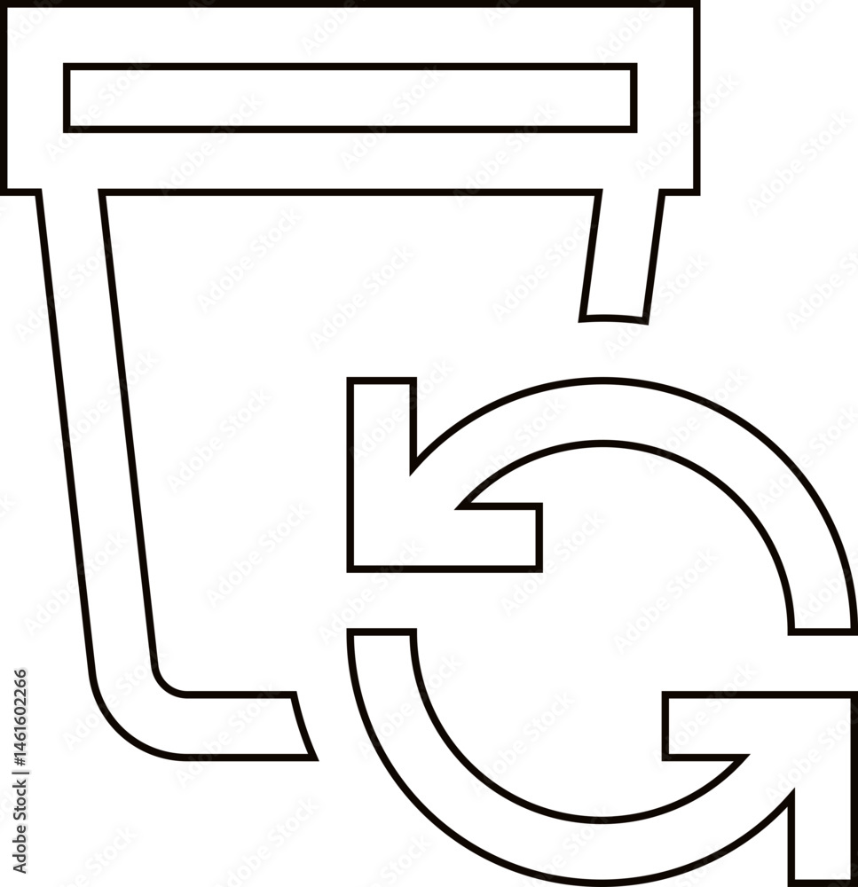 Recycle Trash Bin Outline Icon Recycle Trash Bin Outline Icon