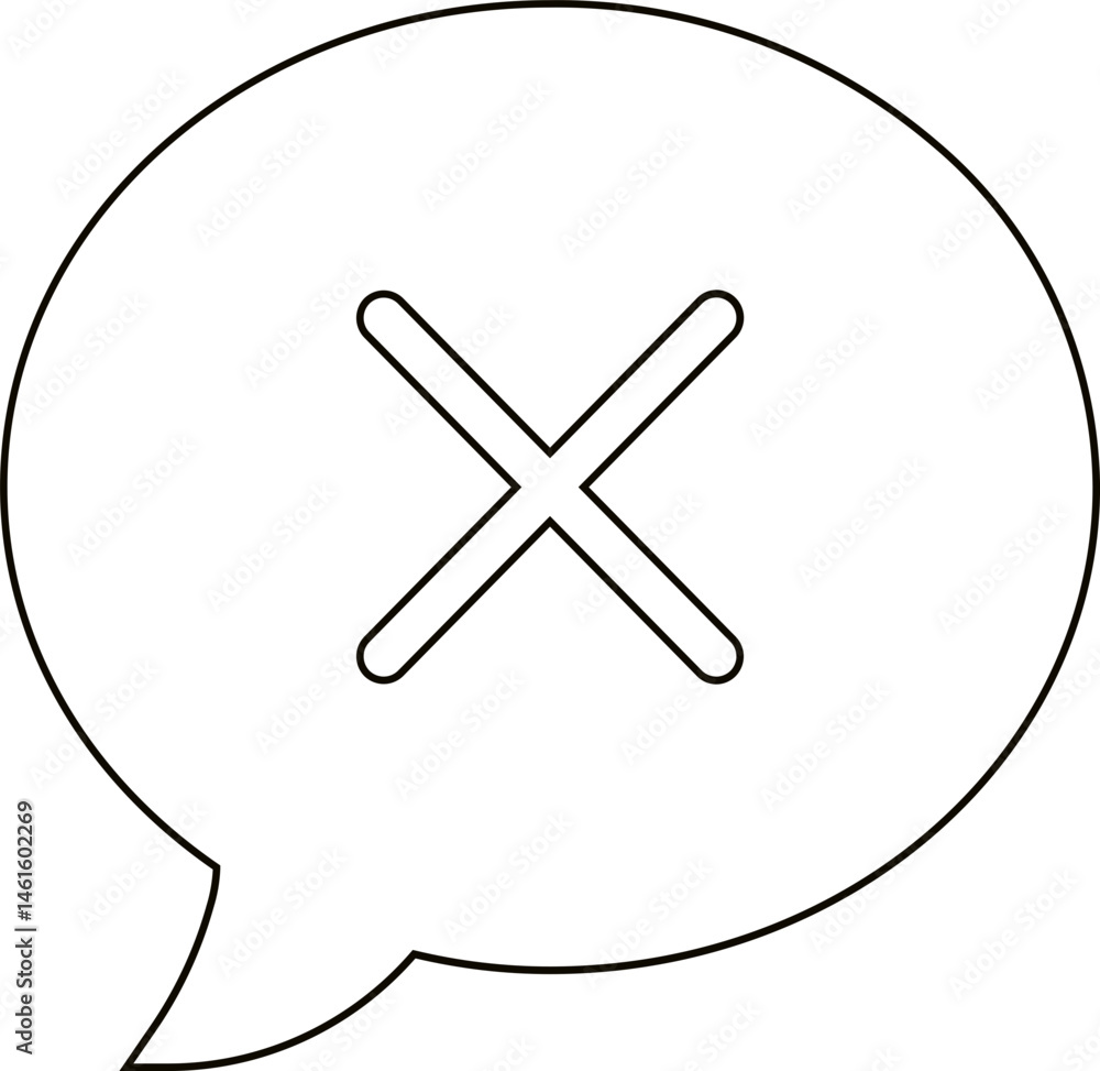 Obraz premium Delete Message In Outline Icon