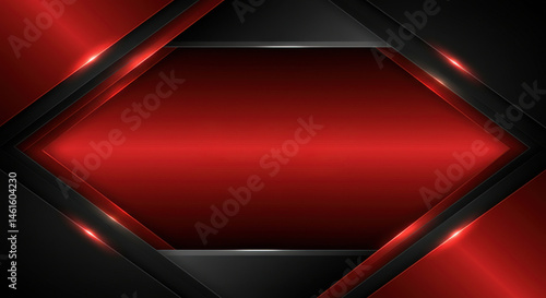 Angular elegance Red  black futuristic tech with metallic accents