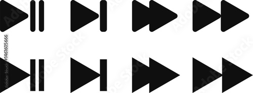 Forward icon. Skip player icons. Next round button. multimedia symbols. media player buttons
