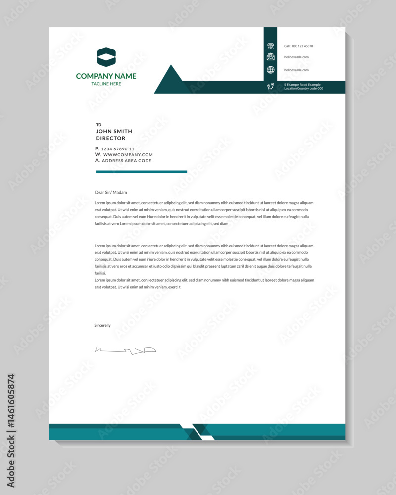 Modern Business Letterhead Template with Clean and Professional Design Modern Business Letterhead Template with Clean and Professional Design