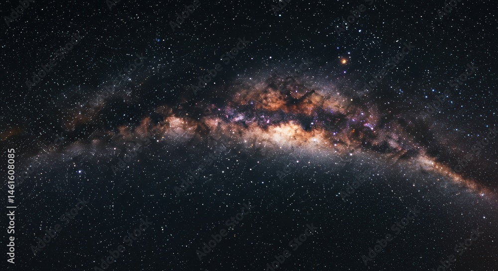 Obraz premium River of Stars Milky Ways shimmering band stretches across the night dust clouds swirling a cosmic panorama