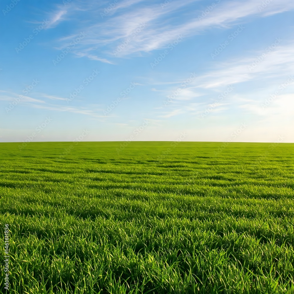 Fototapeta premium green wheat field and blue sky