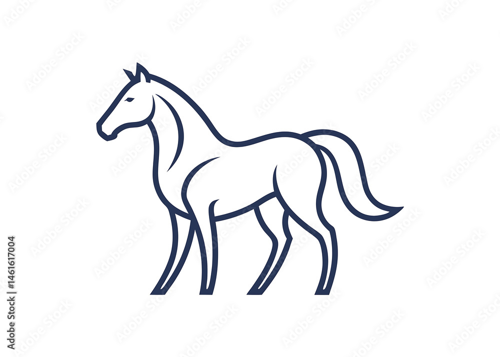horse outline (thin line) logo style vector illustration on white horse outline (thin line) logo style vector illustration on white