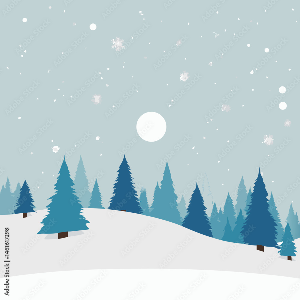 Fototapeta premium Winter Snowfall Background Collection – Frosty Patterns & Peaceful Landscapes