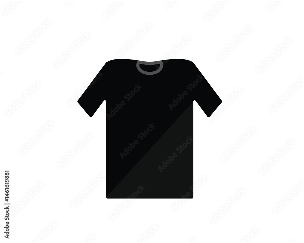 Black short-sleeved T-shirt on a white background Black short-sleeved T-shirt on a white background
