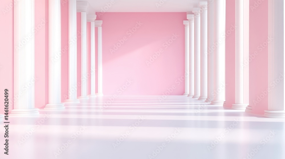 Obraz premium Elegant Pink Colonnade