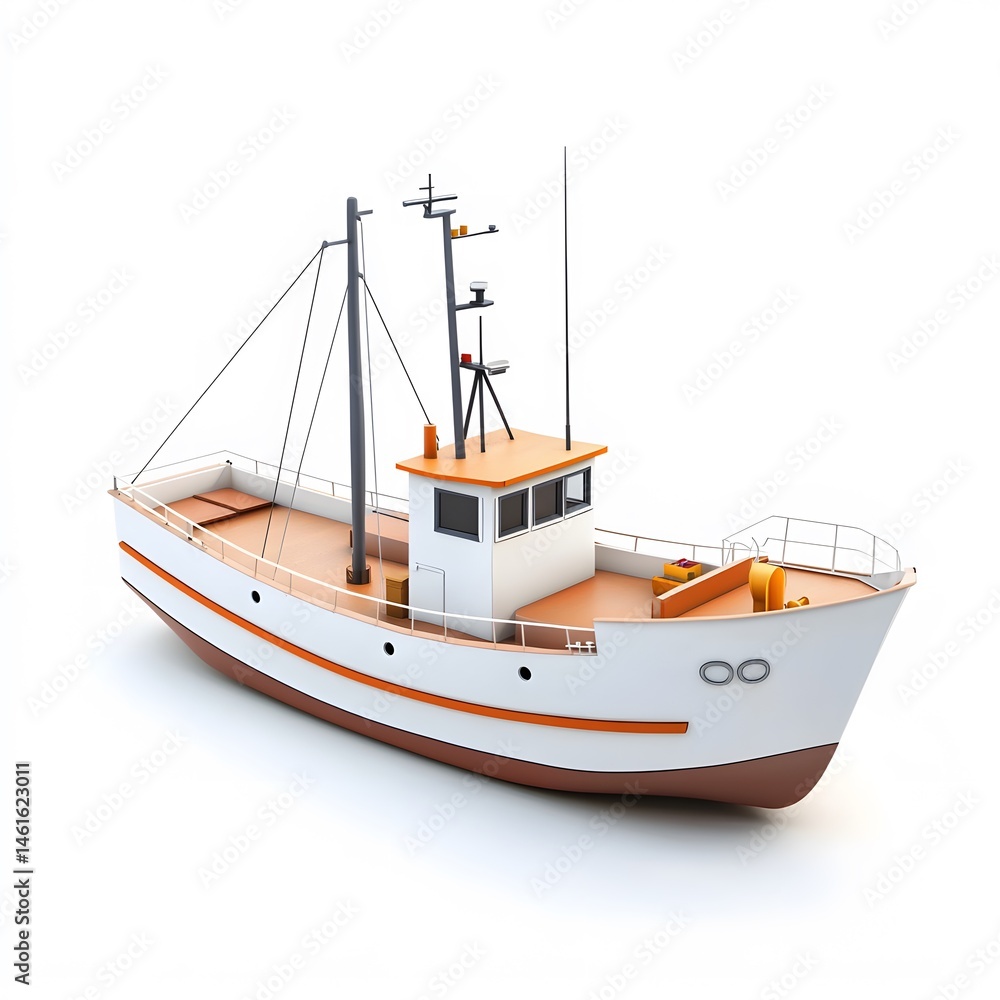 Fishing Boat with White Background. Fishing Boat with White Background.