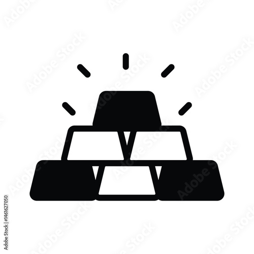 Grab this easy to use glyph icon of gold bars