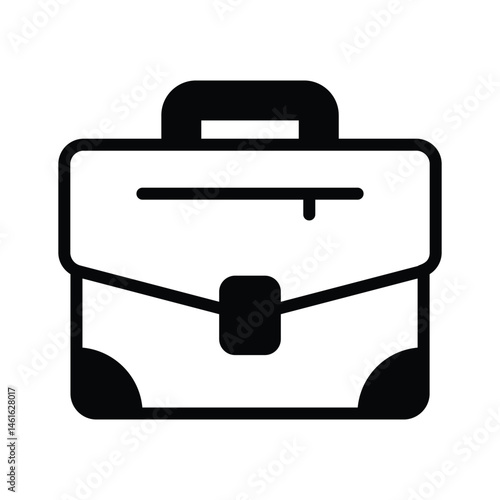 Modern glyph style icon depicting business briefcase