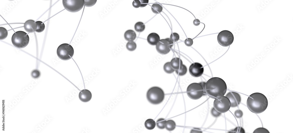 High-quality 3D render of a network of interconnected spheres. Ideal for technology, science, and connection concepts. High-quality 3D render of a network of interconnected spheres. Ideal for technology, science, and connection concepts.